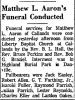 Matthew L Aaron-Funeral Services
