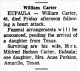 William C Carter-Obit