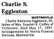 Charlie Simmons Eggleston-Death Notice