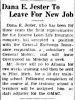 Dana E. Jester to Leave for New Job 12 Aug 1936