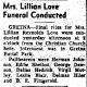 Lillian Reynolds Love-Funeral Services