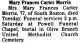 Mary Frances Carter Morris-Death Notice
