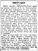 Obit. Mary Elizabeth Pennington. The Morning News March 20, 1915