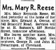 Mary Reynolds Reese-Obit