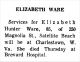 Elizabeth Hunter Ware-Funeral Services