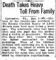 Newspaper article about the death's in the Coulson family. The Wilkes Barre Record dated 1/4/1929 provided by Carter Powell
