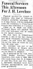Obit. for Joseph Hamilton Lovelace provided by Carter Powell from The Bee dated 3/22/1946