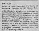 Obit. Nettie Watson (nee Kennedy) Courier Post 6/2/1978
