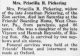 Obit. Cecil Whig   2/20/1915  (lists her father as Vincent, which is her brother)