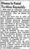 Obit. for Rose B. Reynolds (The Bee newspaper-provided by Carter Powell)