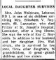 Obit. from the Lebanon Daily News (provided by Carter Powell) for Elizabeth V. Reynolds
