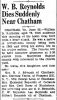 Obit. for William Barton Reynolds, Jr. from The Bee dated 6/22/1938 