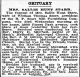Obit. Sallie Starr Baltimore Sun 11/7/19147
