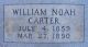 Headstone William Noah Carter