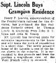 Henry P Lincoln-Buys Grampian Residence
