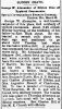 Obit. for George Washington Alexander.  Brother to Charles and sisters Susanna/Elizabeth Reynolds
Evening Journal 3/12/1889. George/Charles/mother Sarah/father Robert are all buried in Elkton Cemetery, Cecil County, Maryland