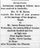 Carter-Borum Marriage Invitation