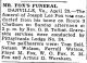 Joseph Lee Fox-Funeral Service