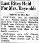 Almira Oakes Reynolds-Funeral Services
