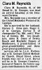 Obit. Clara M. Reynolds-the Morning News dated October 23, 1978