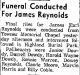 James Earl Reynolds-Funeral Services