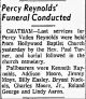 Percy Vaden Reynolds-Funeral Services