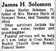 James H Solomon-Death Notice
