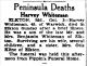 Obit. for Harvey Whiteman. Dated October 4, 1944 The Morning News