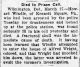 'DIED IN PRION CELL' Newspaper article from the Allentown Leader dated 3/27/1902 provided by Carter Powell