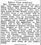 Newspaper Article about friends visiting Aaron/Mary Spencer in Colorado.  From the Delaware County Daily Times dated 5/7/1915 provided by Carter Powell