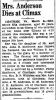 Obit. from The Bee dated 3/6/1939 provided by Carter Powell (Mittie Ella Shelhorse Anderson)