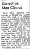 Newspaper article correction for Basil Alvin Marlowe concerning the murder of Herman Fletcher Reynolds from The Bee dated 10/22/1971
