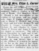 Article of Eliza's Will..Cecil Whig  4/16/1910
