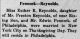 Cecil Whig 12/5/1914 Pennock-Reynolds wedding