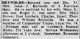 Obit. Democrat and Chronicle Rochester, New York 1/3/1950 Tuesday
