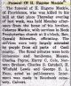 Obit. for Howard Eugene Mackie from newspaper dated February 23, 1929