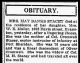 Obit. for Mary Henrietta Stacey (nee Banks)