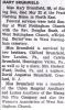 Obit. either from Cecil Whig or Midland Journal