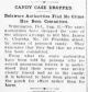 Article from the Scranton Tribune dated 8/26/1899. Outcome of the poison candy (provided by Carter Powell) Sarah Sallie Ponder Hall Charsha