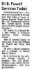 Obit.for Eli B. Powell from The Bee dated 11/8/1976. provided by Carter Powell