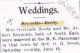 Marriage announcement for Gertrude Reedy to Albert M. Reynolds from the Cecil Whig dated 6/27/1917