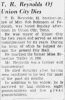 Obit. Paducah Sun (Kentucky) 3/27/1953