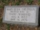 Headstone Mary Ella Wooding(nee Coleman)
