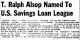 T Ralph Alsop-Named To US Savings Loan League