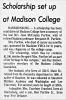 Jane McCauley Partlow-Scholarship Set Up at Madison College 