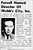 James H Purcell-Named Director of Webb's City Inc 